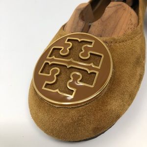 Relaxed Suede Tory Burch Minnie Flats, 10.5M
